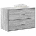 Kast met 2 lades 60x31x40 cm bewerkt hout grijs sonoma eiken