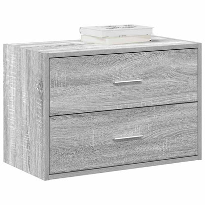 Kast met 2 lades 60x31x40 cm bewerkt hout grijs sonoma eiken