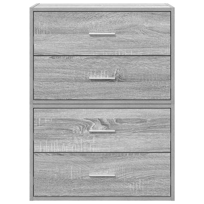 Kasten met 2 lades 2 st 60x31x40 cm bewerkt hout grijs sonoma