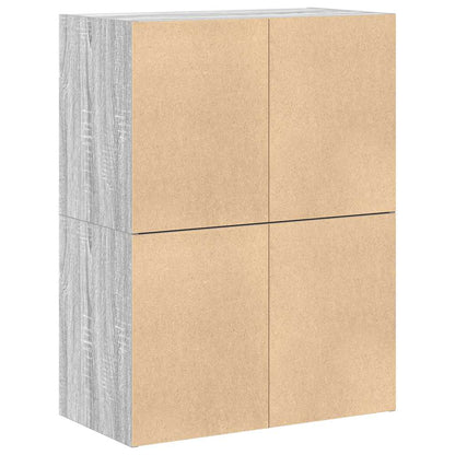 Kasten met 2 lades 2 st 60x31x40 cm bewerkt hout grijs sonoma