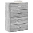 Kast 60x31x40 cm bewerkt hout grijs sonoma 2 lades