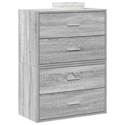 Kast 60x31x40 cm bewerkt hout grijs sonoma 2 lades