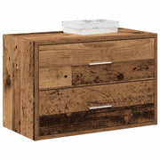 Ladekast 60x31x40 cm bewerkt hout oud houtkleurig