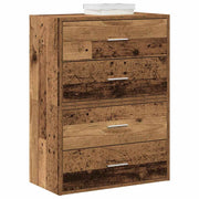 Kast 60x31x40 cm bewerkt hout oud houtkleurig 2 lades