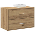 Kast 2 lades 60x31x40 cm bewerkt hout eikenkleur