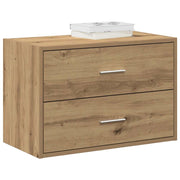Kast 2 lades 60x31x40 cm bewerkt hout eikenkleur