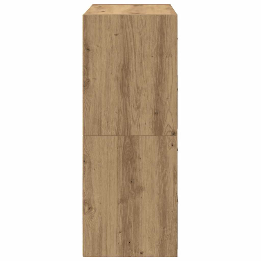 Kasten met 2 lades 2st 60x31x40cm bewerkt hout artisanaal eiken