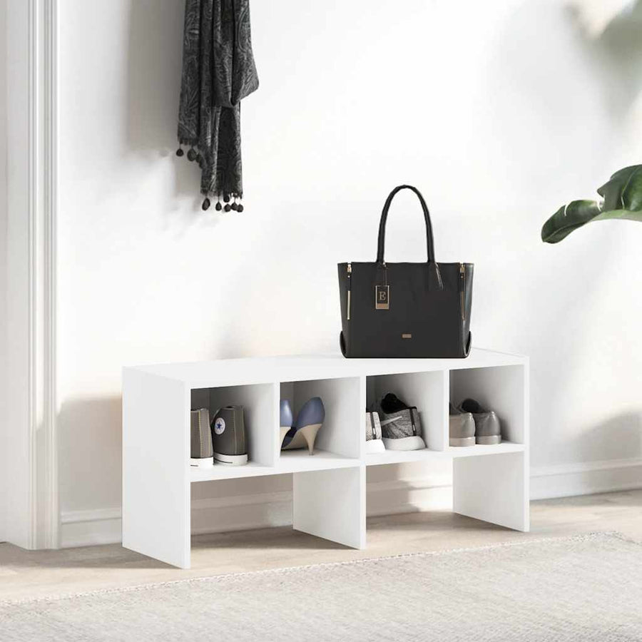 Schoenenrek stapelbaar 89,5x30x40 cm wit