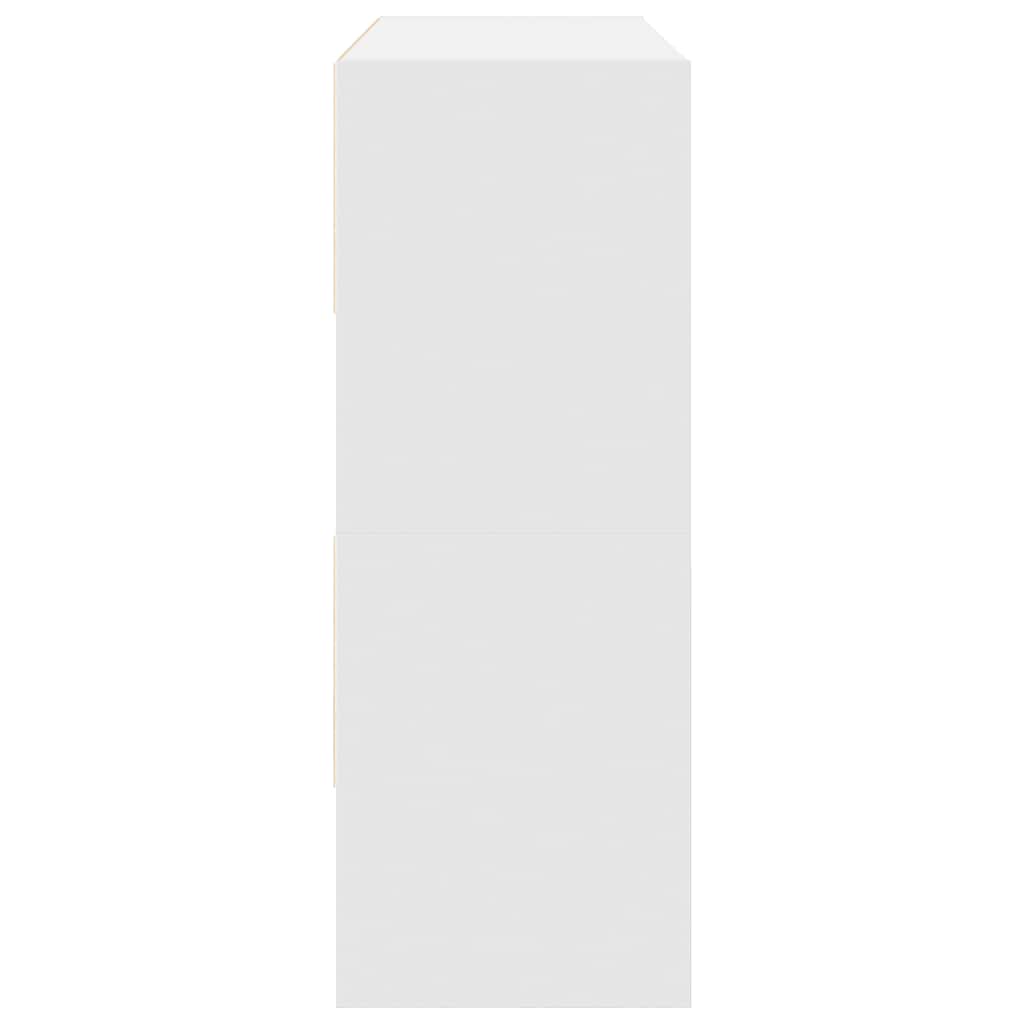 Schoenenrekken 2 st stapelbaar 89,5x30x40 cm wit