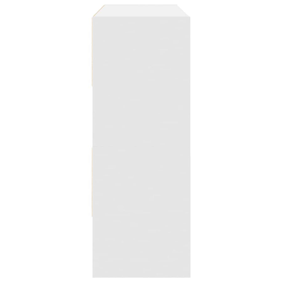 Schoenenrekken 2 st stapelbaar 89,5x30x40 cm wit