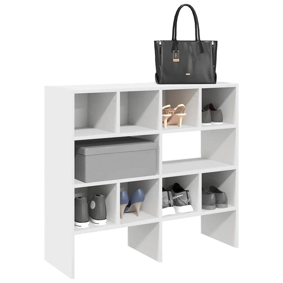 Schoenenrekken 2 st stapelbaar 89,5x30x40 cm wit