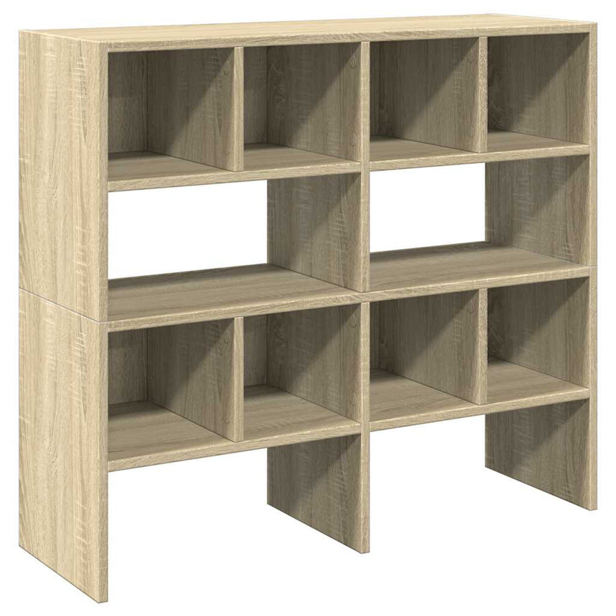 Schoenenrekken 2 st stapelbaar 89,5x30x40 cm sonoma eikenkleur