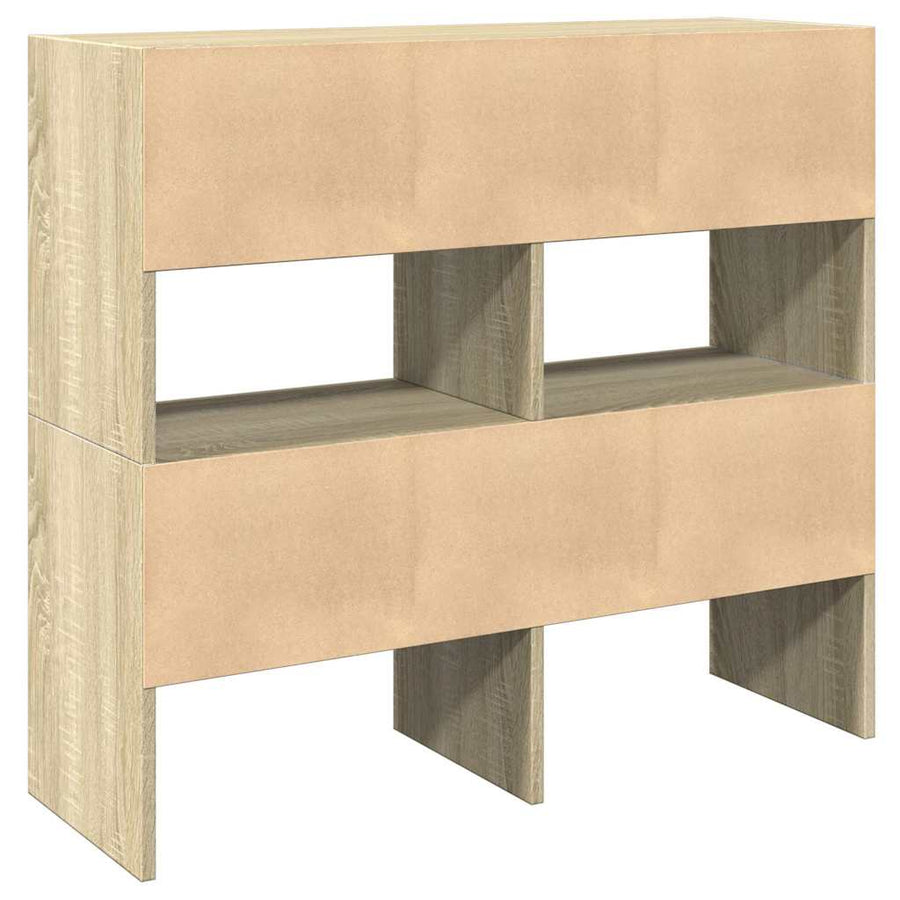 Schoenenrekken 2 st stapelbaar 89,5x30x40 cm sonoma eikenkleur