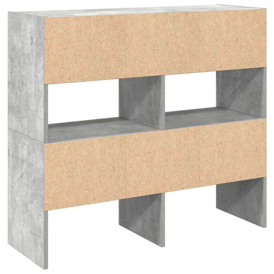Schoenenrekken 2 st stapelbaar 89,5x30x40 cm betongrijs