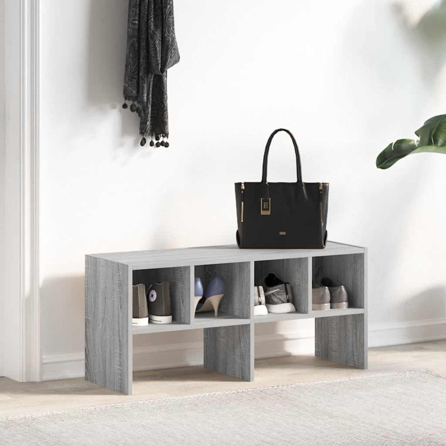 Schoenenrek stapelbaar 89,5x30x40 cm grijs sonoma eikenkleurig