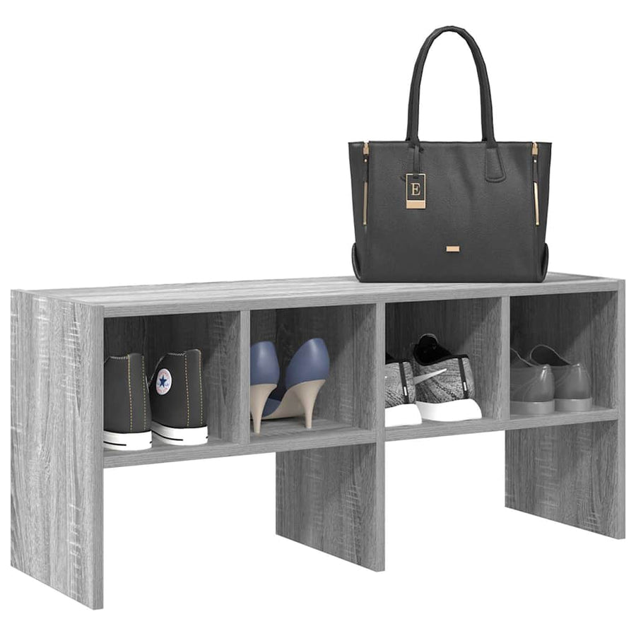 Schoenenrek stapelbaar 89,5x30x40 cm grijs sonoma eikenkleurig