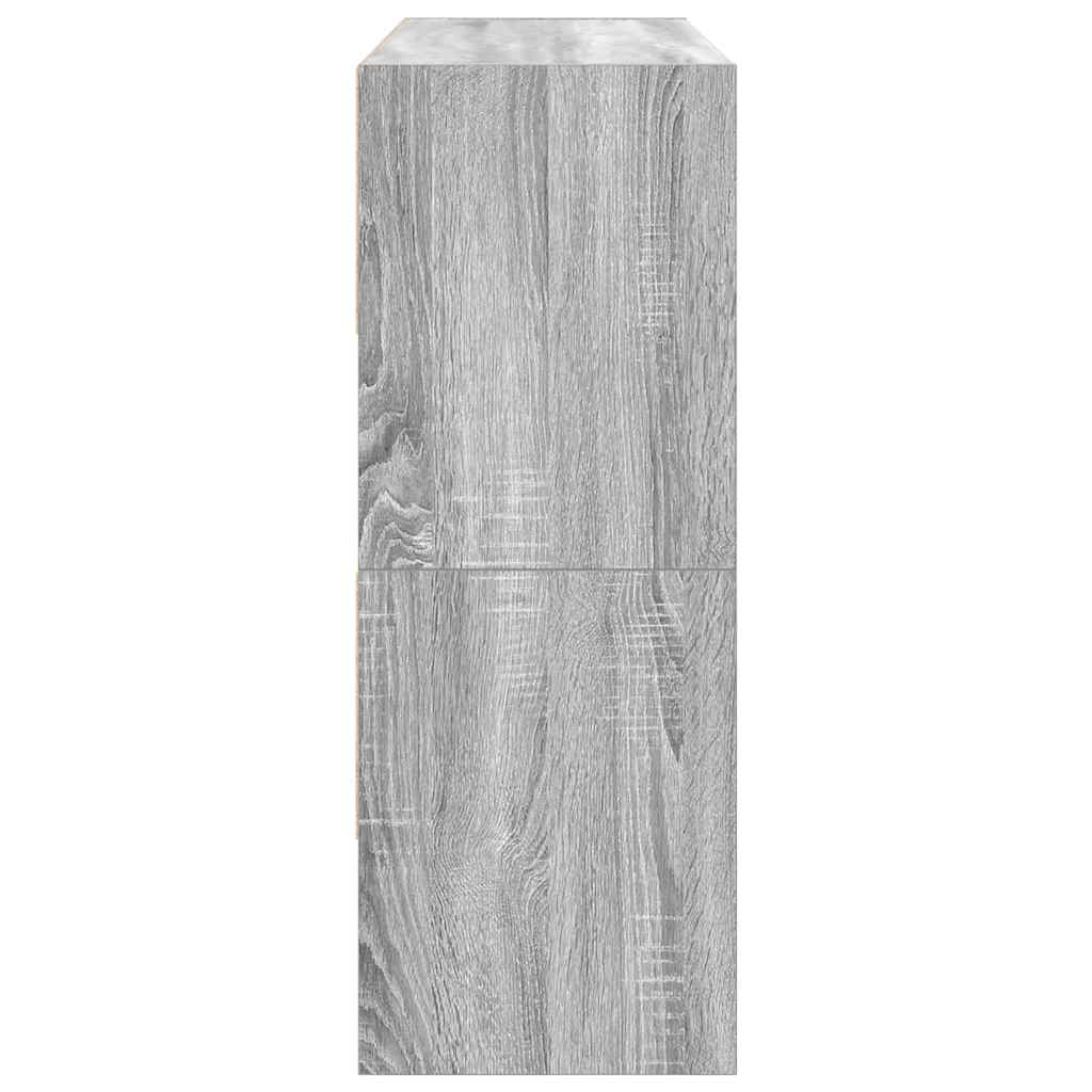 Schoenenrekken 2 st stapelbaar 89,5x30x40 cm grijs sonoma eiken