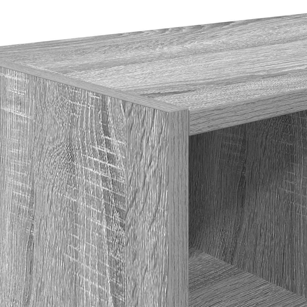 Schoenenrekken 2 st stapelbaar 89,5x30x40 cm grijs sonoma eiken