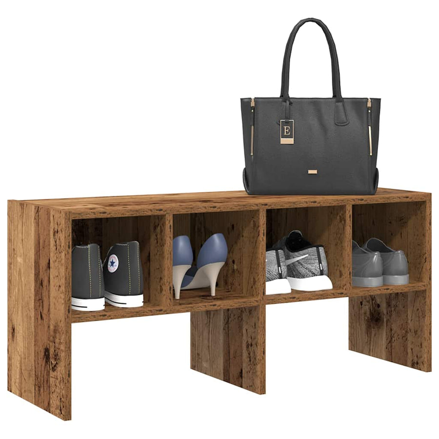 Schoenenrek stapelbaar 89,5x30x40 cm oud houtkleurig