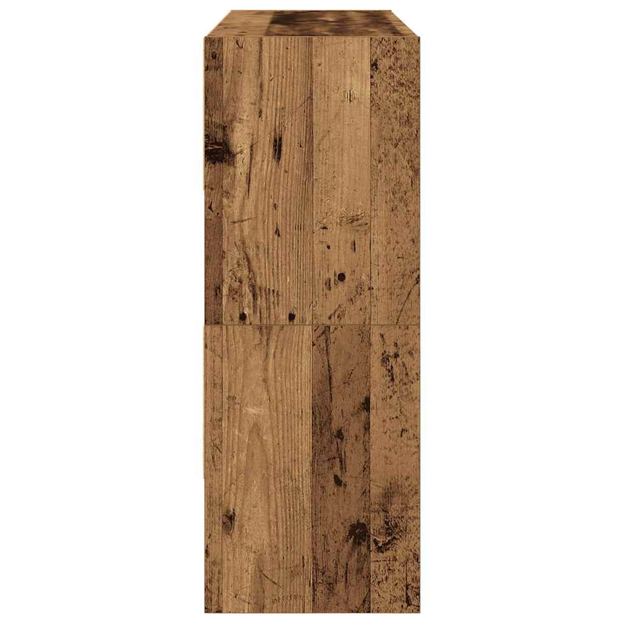 Schoenenrekken 2 st stapelbaar 89,5x30x40 cm oud houtkleurig