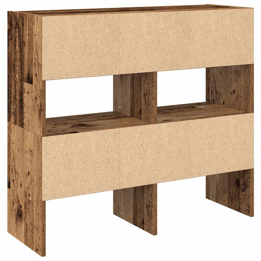 Schoenenrekken 2 st stapelbaar 89,5x30x40 cm oud houtkleurig