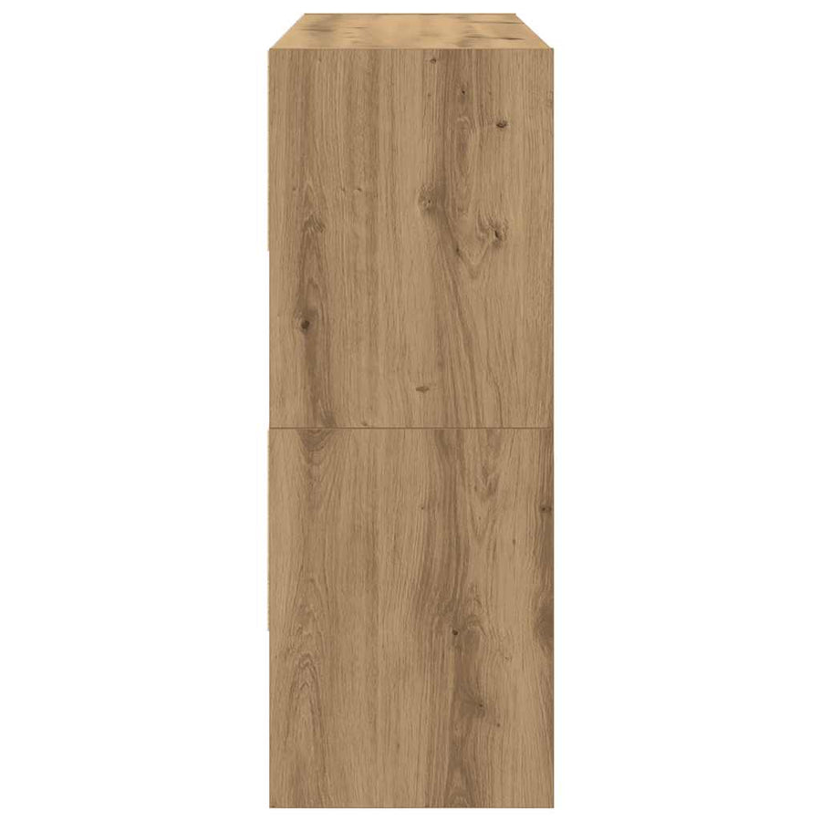 Schoenenrekken 2 st stapelbaar 89,5x30x40 cm artisanaal eiken