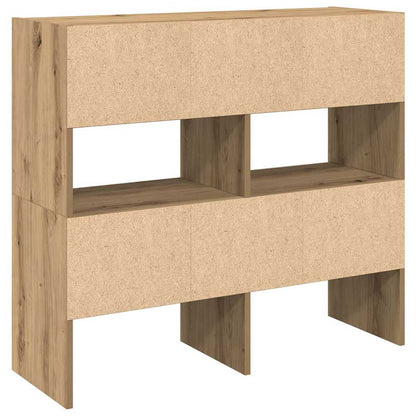 Schoenenrekken 2 st stapelbaar 89,5x30x40 cm artisanaal eiken