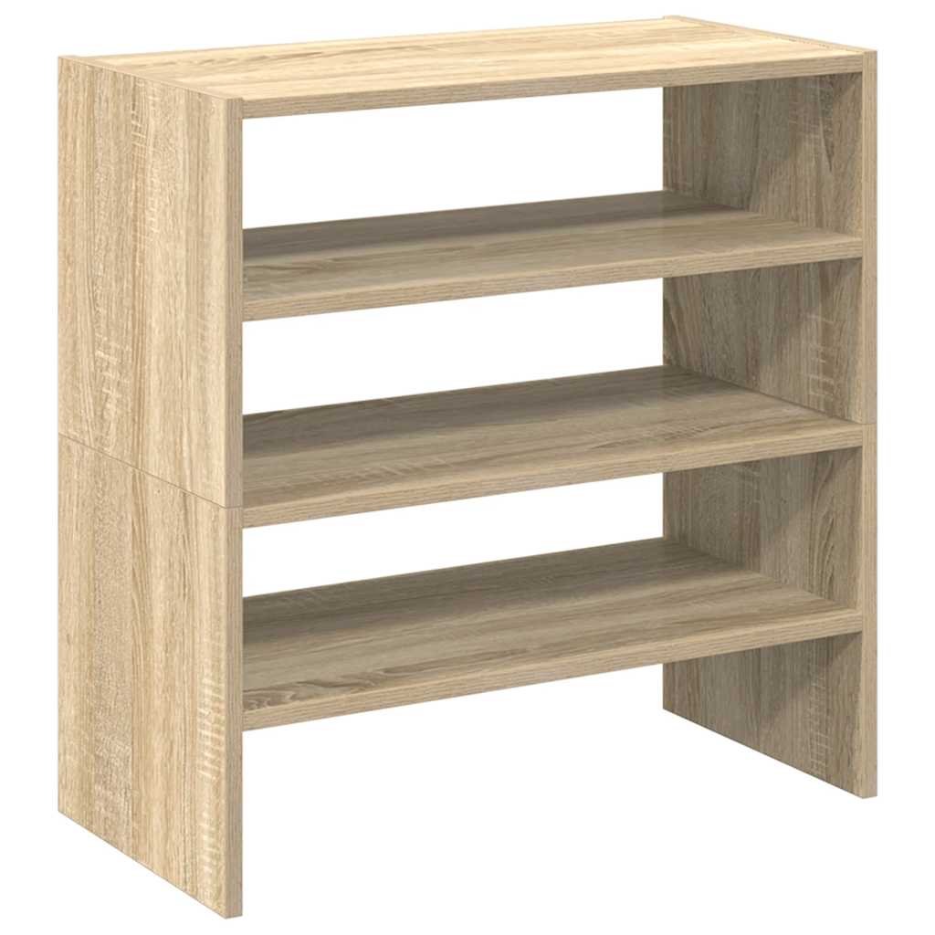 Schoenenrekken 2 st stapelbaar 60x30x30,5 cm sonoma eikenkleur