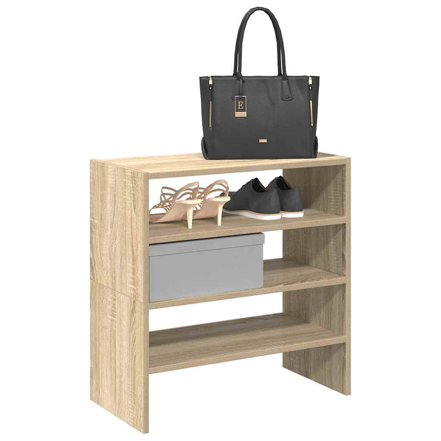Schoenenrekken 2 st stapelbaar 60x30x30,5 cm sonoma eikenkleur