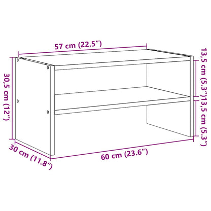 Schoenenrek stapelbaar 60x30x30,5 cm betongrijs