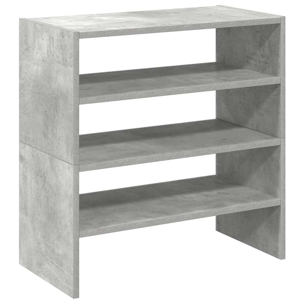 Schoenenrekken 2 st stapelbaar 60x30x30,5 cm betongrijs