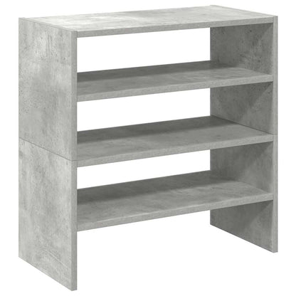 Schoenenrekken 2 st stapelbaar 60x30x30,5 cm betongrijs