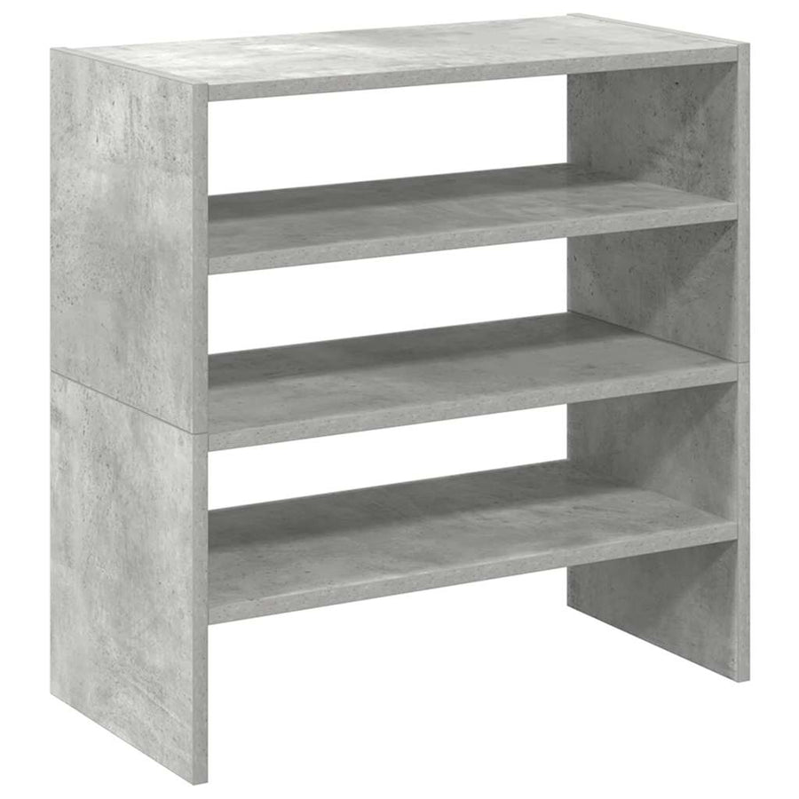 Schoenenrekken 2 st stapelbaar 60x30x30,5 cm betongrijs