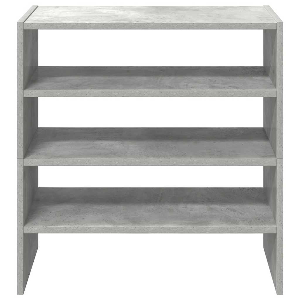 Schoenenrekken 2 st stapelbaar 60x30x30,5 cm betongrijs