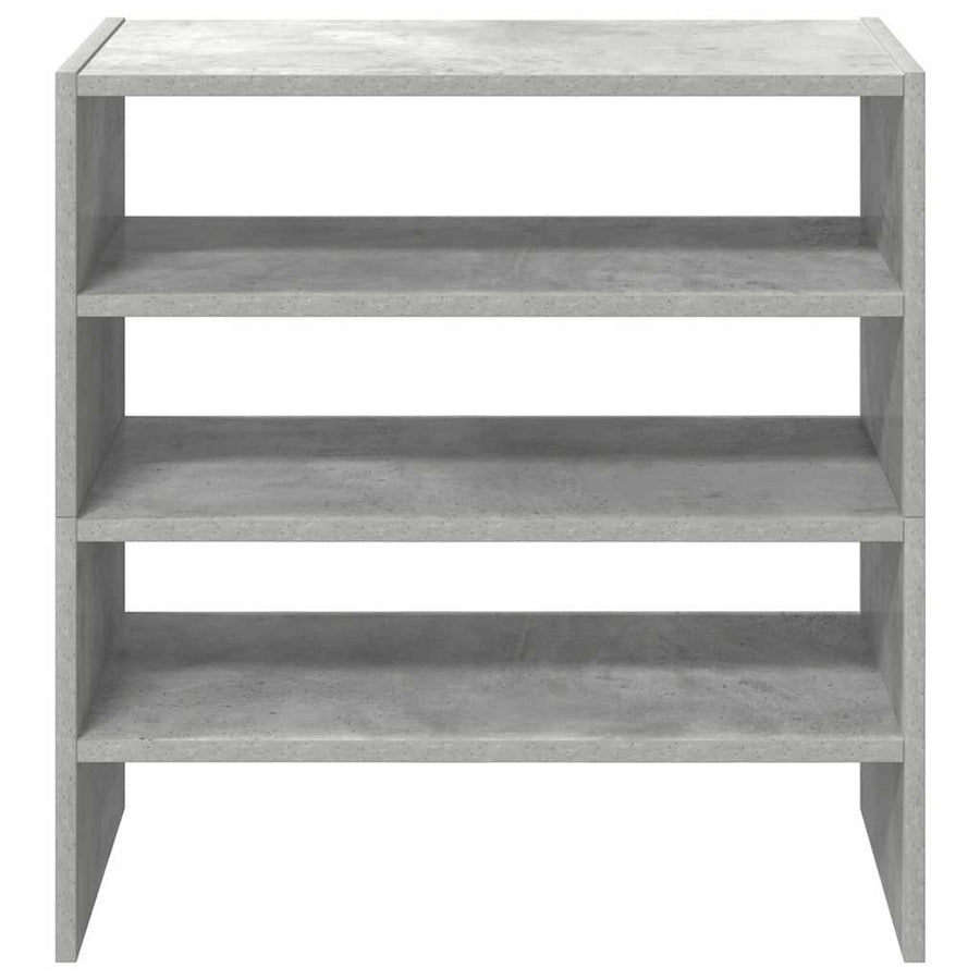 Schoenenrekken 2 st stapelbaar 60x30x30,5 cm betongrijs
