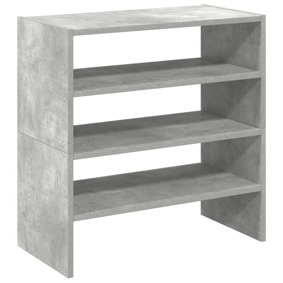 Schoenenrekken 2 st stapelbaar 60x30x30,5 cm betongrijs