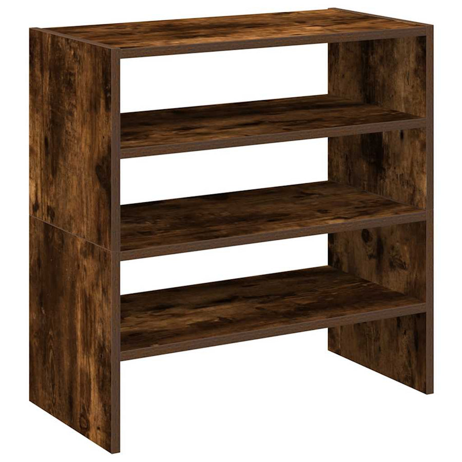 Schoenenrekken 2 st stapelbaar 60x30x30,5 cm gerookt eikenkleur