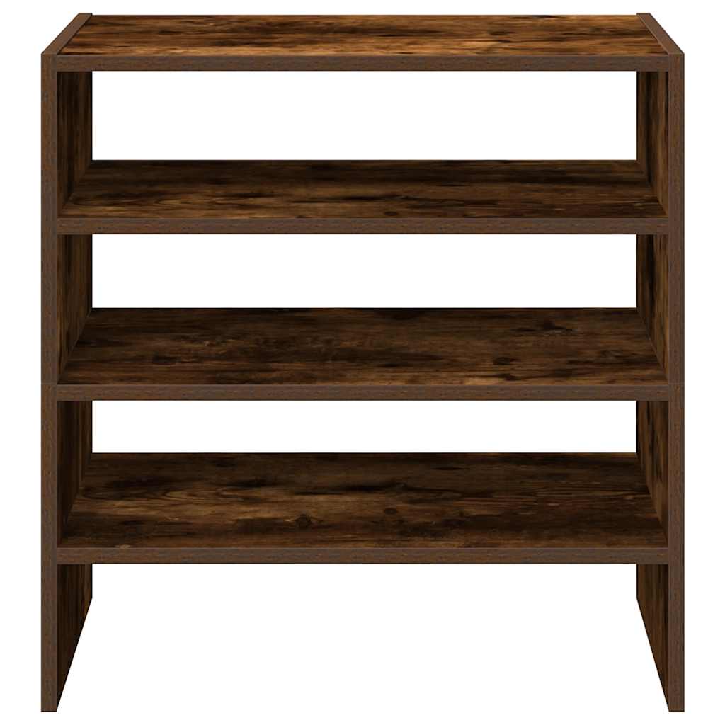 Schoenenrekken 2 st stapelbaar 60x30x30,5 cm gerookt eikenkleur