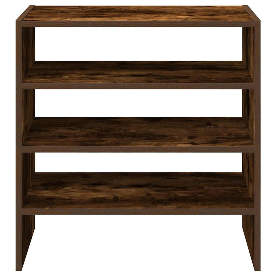 Schoenenrekken 2 st stapelbaar 60x30x30,5 cm gerookt eikenkleur