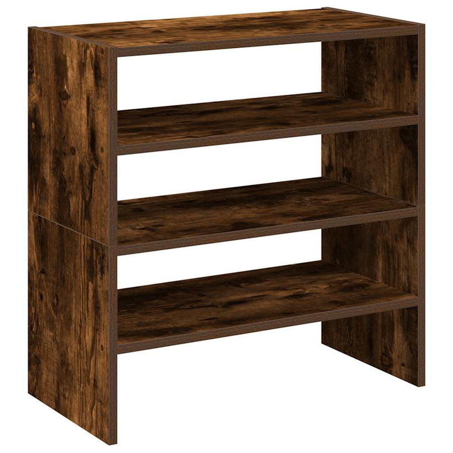Schoenenrekken 2 st stapelbaar 60x30x30,5 cm gerookt eikenkleur