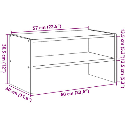 Schoenenrek stapelbaar 60x30x30,5 cm grijs sonoma eikenkleurig