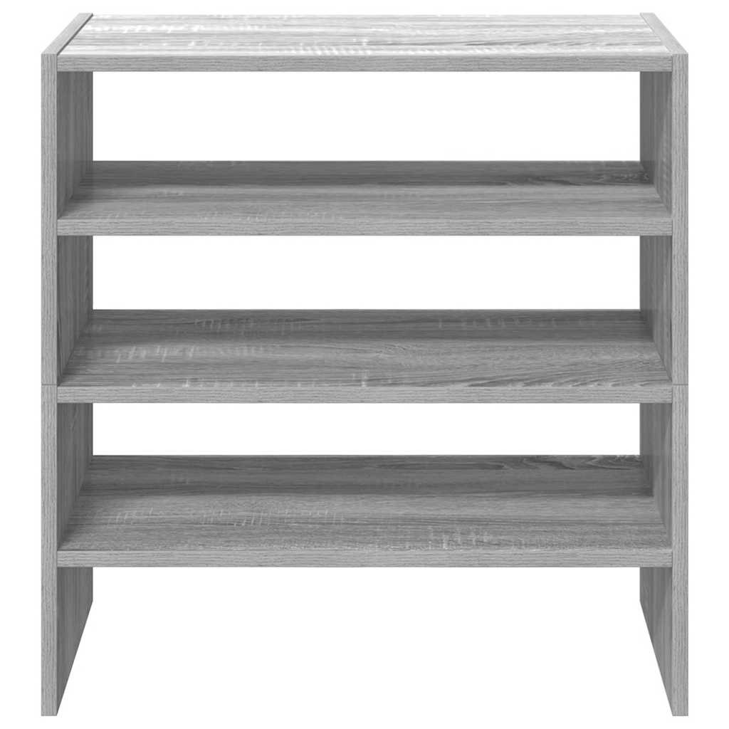 Schoenenrekken 2 st stapelbaar 60x30x30,5 cm grijs sonoma eiken