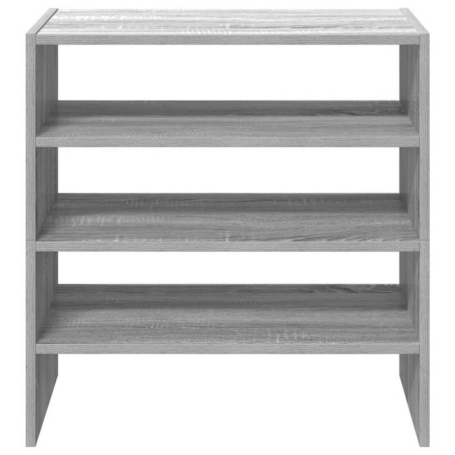 Schoenenrekken 2 st stapelbaar 60x30x30,5 cm grijs sonoma eiken