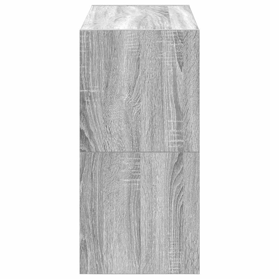 Schoenenrekken 2 st stapelbaar 60x30x30,5 cm grijs sonoma eiken