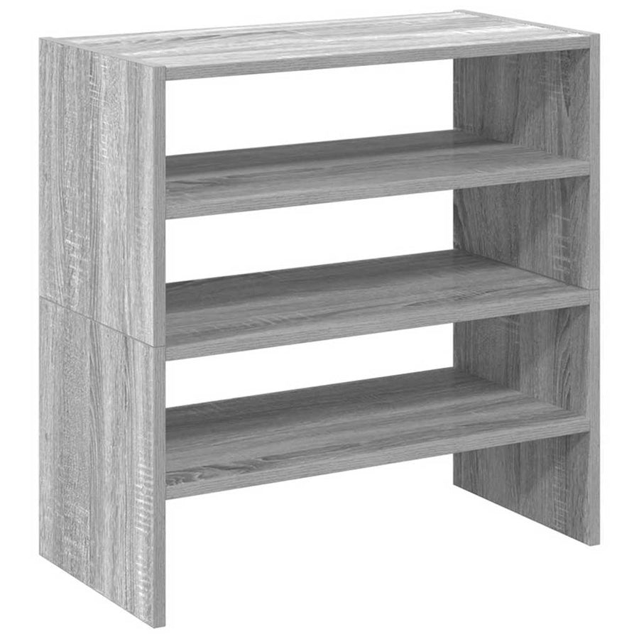 Schoenenrekken 2 st stapelbaar 60x30x30,5 cm grijs sonoma eiken