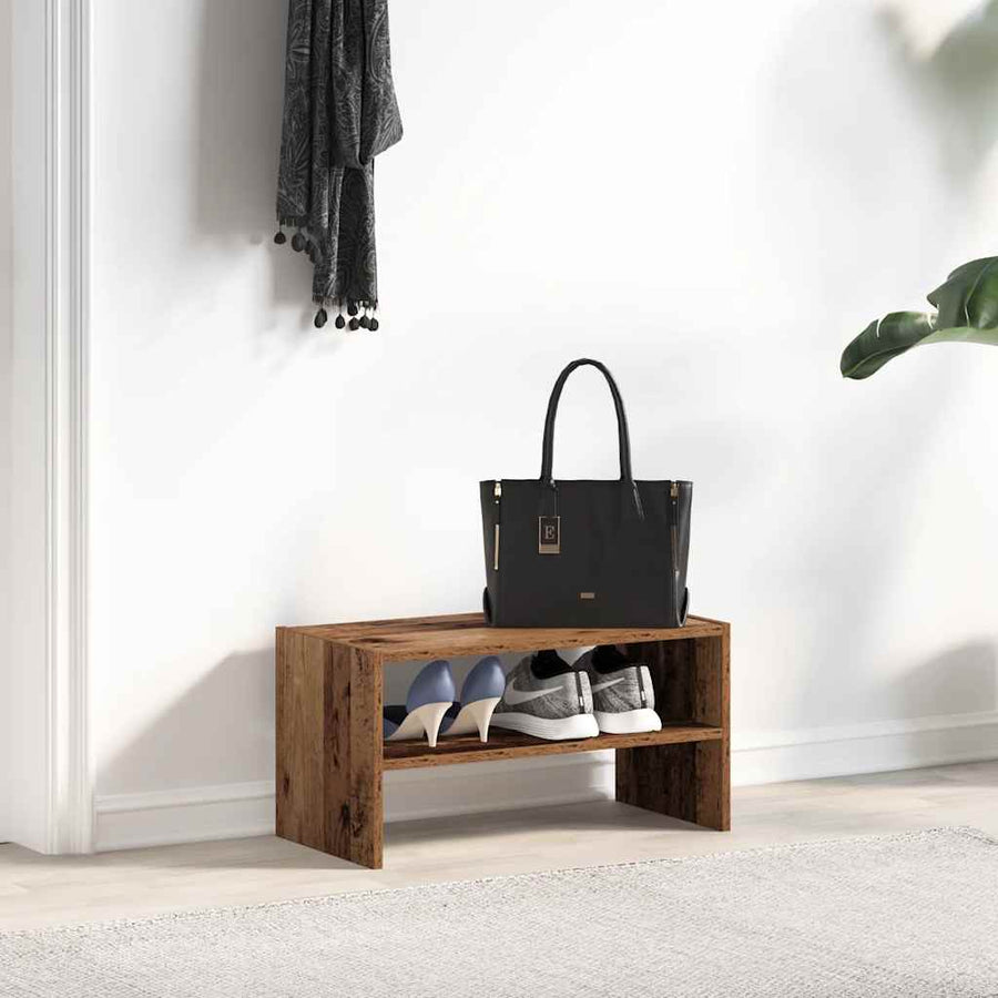 Schoenenrek stapelbaar 60x30x30,5 cm oud houtkleurig