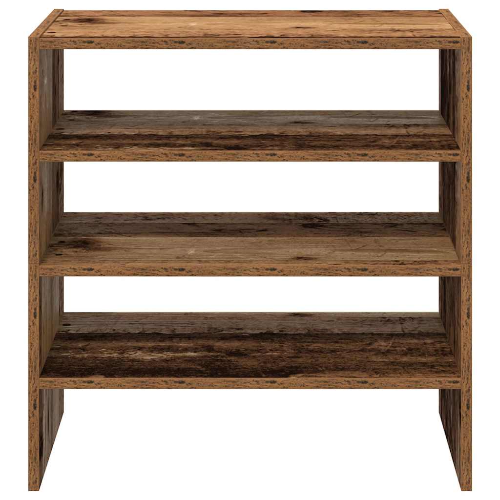 Schoenenrekken 2 st stapelbaar 60x30x30,5 cm oud houtkleurig