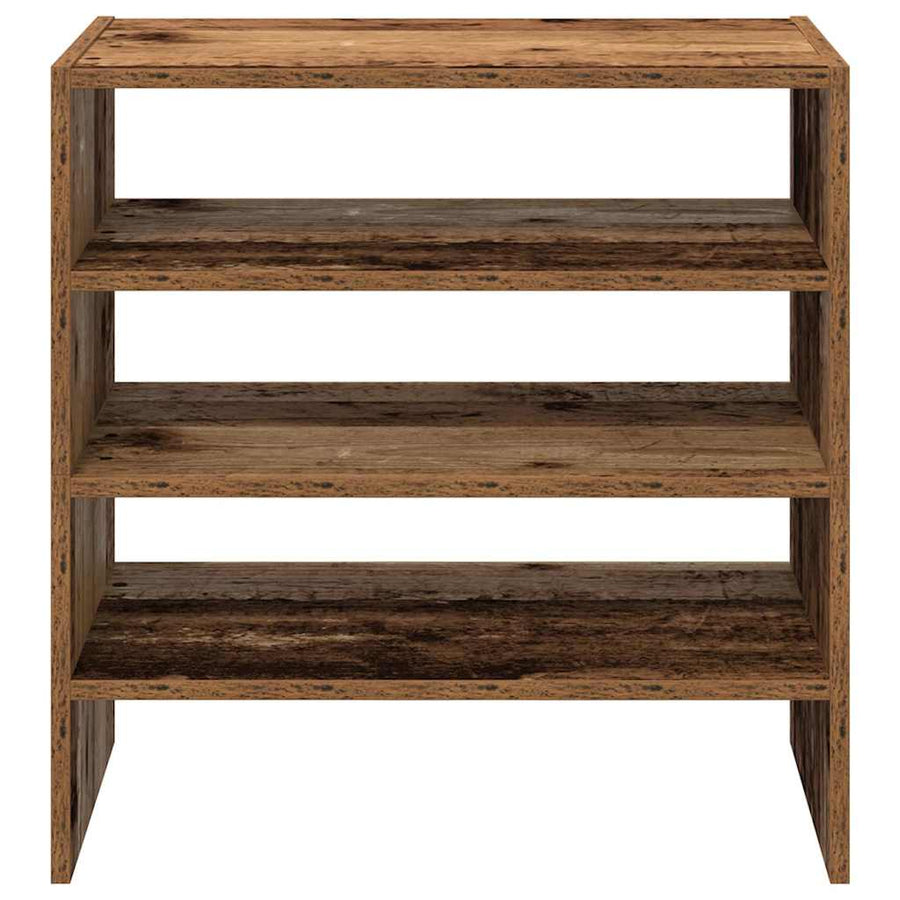 Schoenenrekken 2 st stapelbaar 60x30x30,5 cm oud houtkleurig