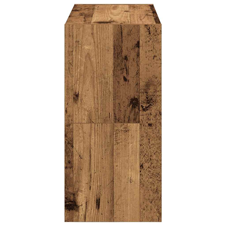 Schoenenrekken 2 st stapelbaar 60x30x30,5 cm oud houtkleurig