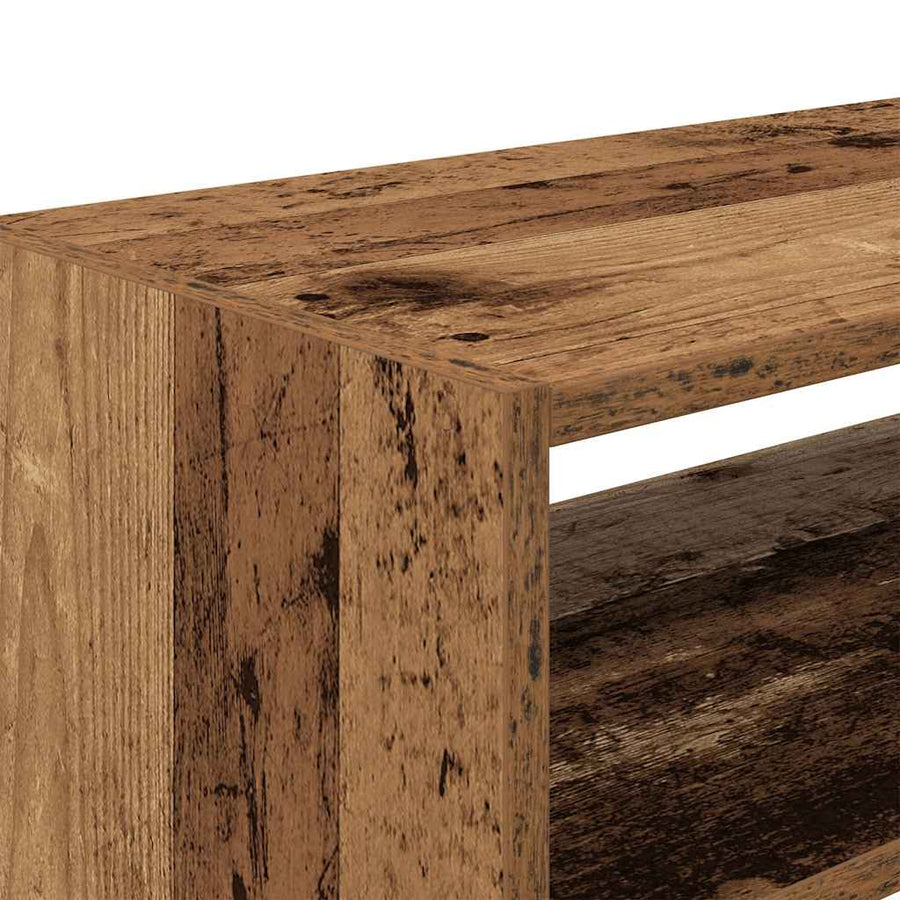 Schoenenrekken 2 st stapelbaar 60x30x30,5 cm oud houtkleurig